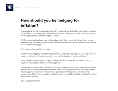How should you be hedging for inflation? preview