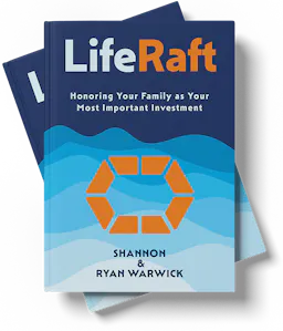 Stack of LifeRaft books by Shannon and Ryan Warwick.